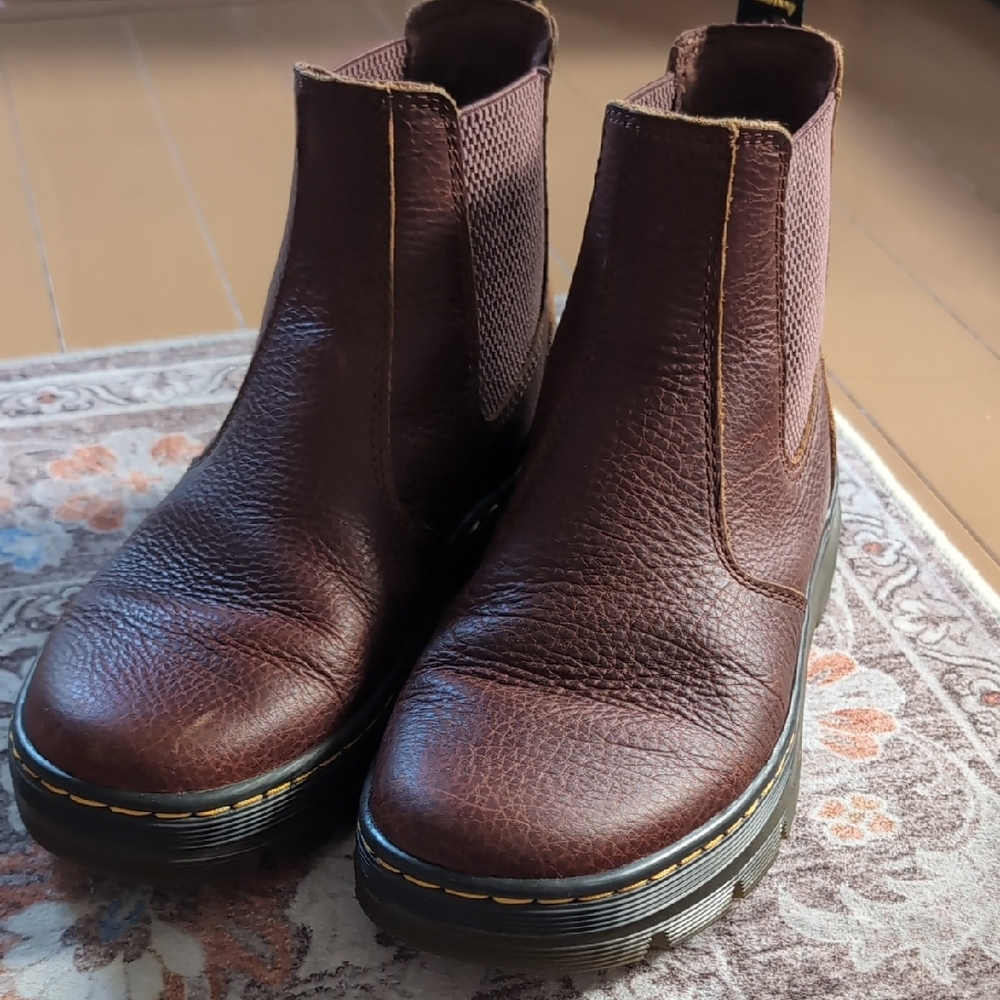 Dr. Martens Brown Leather Chelsea Combat Boots